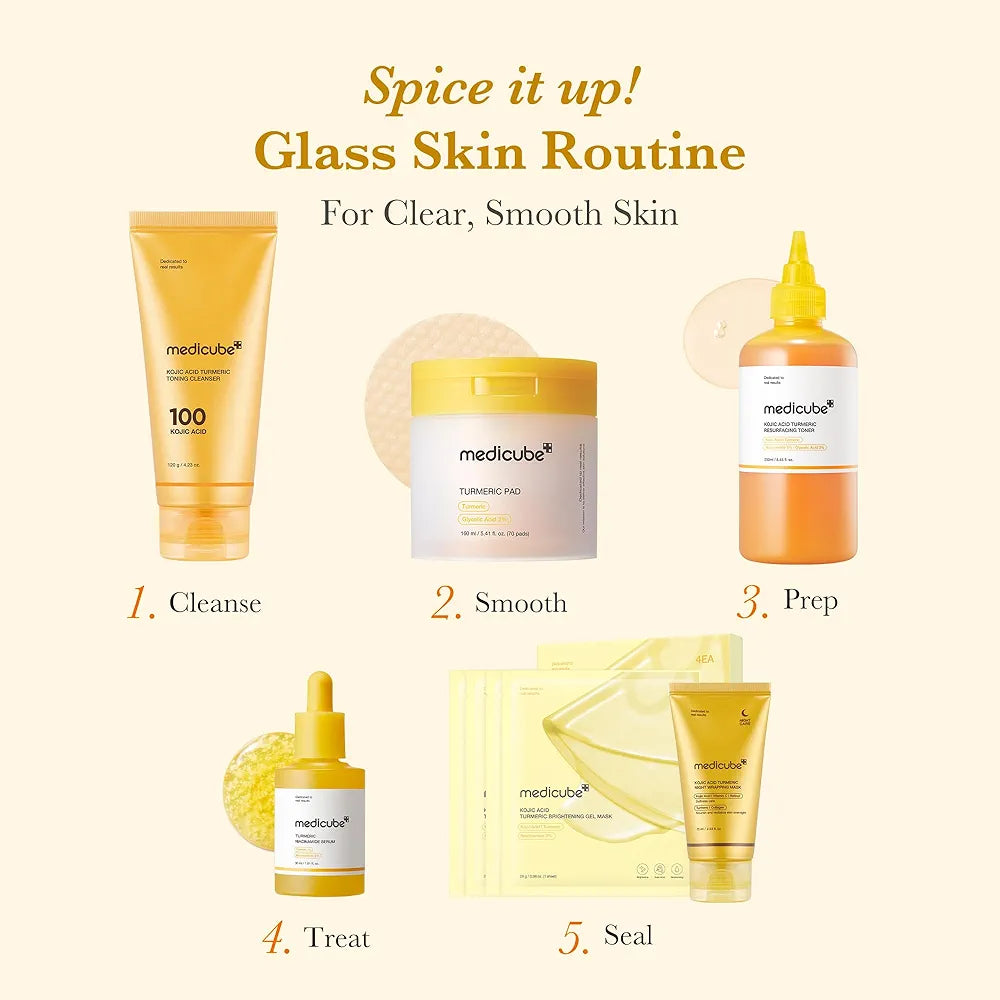 Medicube Kojic Acid Turmeric Clarifying Toner Pads
