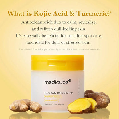 Medicube Kojic Acid Turmeric Clarifying Toner Pads